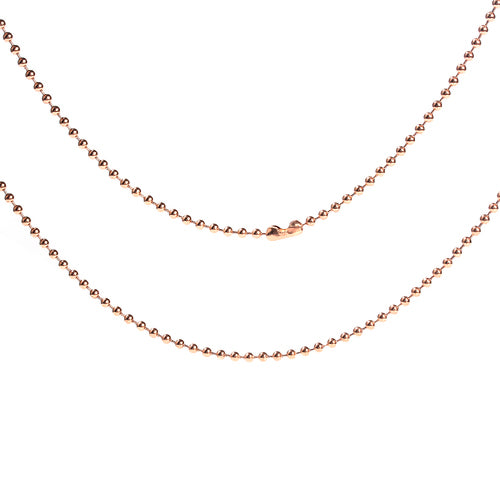 Chain Necklace, 304 Stainless Steel, Ball Chain Necklace, With Lobster Claw Clasp, Rose Gold, 75.5cm - BEADED CREATIONS