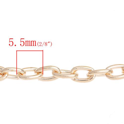 Chain, Brass, Cable Chain, Open Link, Oval, Rose Gold, 5.5x3.5mm - BEADED CREATIONS