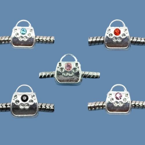 Charm Beads, Handbag, Assorted, Silver Plated, Alloy, 10mm - BEADED CREATIONS
