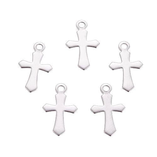 Charms, 304 Stainless Steel, Cross, Laser-Cut, Silver Tone, 11.5mm - BEADED CREATIONS
