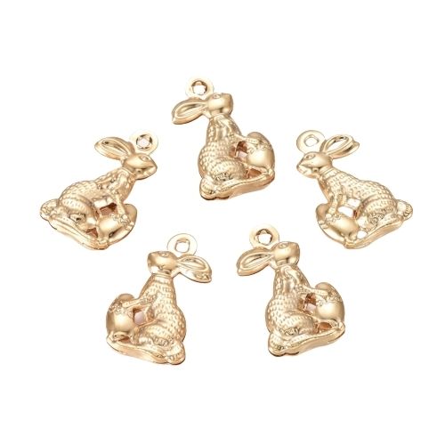 Charms, 304 Stainless Steel, Easter Bunny, Golden, 18mm - BEADED CREATIONS