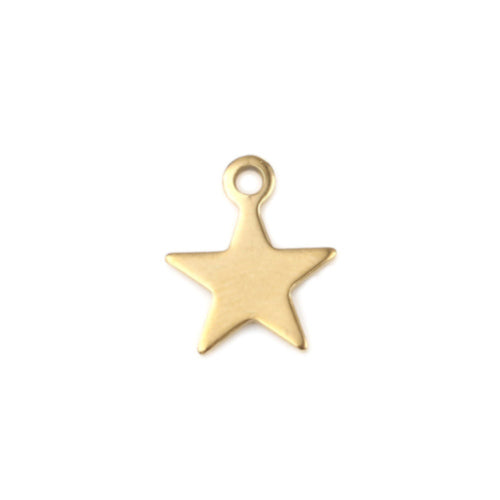 Charms, 304 Stainless Steel, Star, Gold Plated, 1.5mm - BEADED CREATIONS