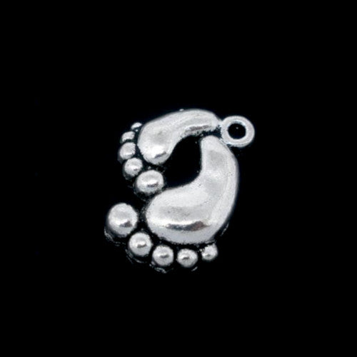Charms, Feet, Antique Silver, Alloy, 20mm - BEADED CREATIONS