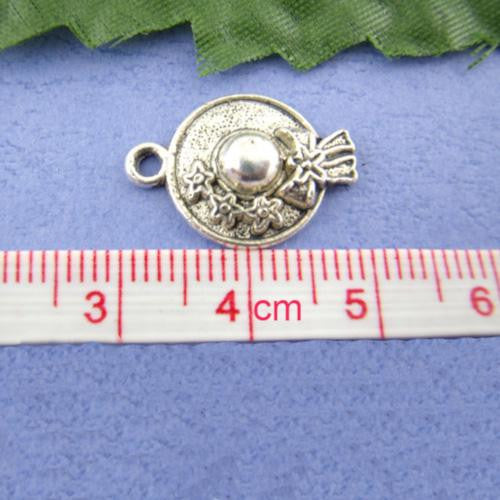 Charms, Hat, Silver Tone, Alloy, 19mm - BEADEC CREATIONS