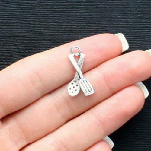 Charms, Spoon And Spatula, Miniature, Silver Tone, Alloy, 23mm - BEADED CREATIONS