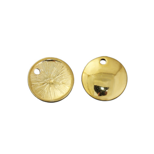 Charms, Stamping Blanks, Round, Single-Sided, Gold, Plated, Alloy, 12mm - BEADED CREATIONS