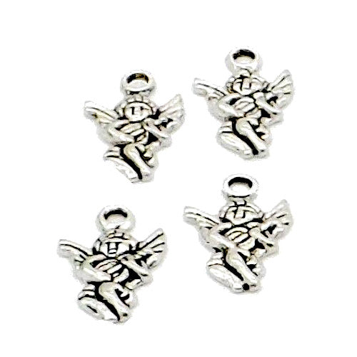 Charms, Tibetan Style, Angel, Cupid, Single-Sided, Antique Silver, Alloy, 17.5mm - BEADED CREATIONS