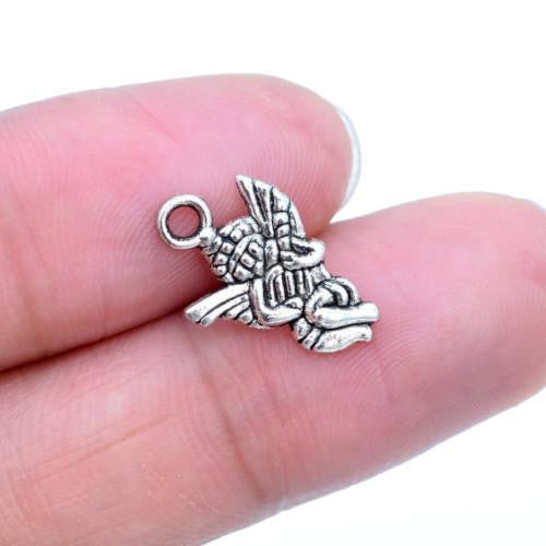 Charms, Tibetan Style, Angel, Cupid, Single-Sided, Antique Silver, Alloy, 17.5mm - BEADED CREATIONS