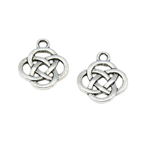 Charms, Tibetan Style, Celtic Knot, Antique Silver, Alloy, 18mm - BEADED CREATIONS