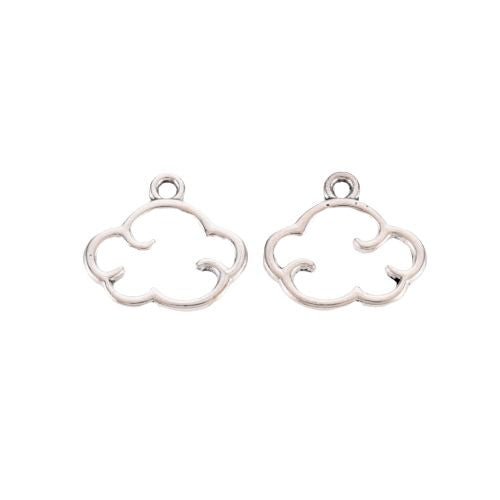 Charms, Tibetan Style, Cloud, Openwork, Antique Silver, Alloy, 12.5mm - BEADED CREATIONS