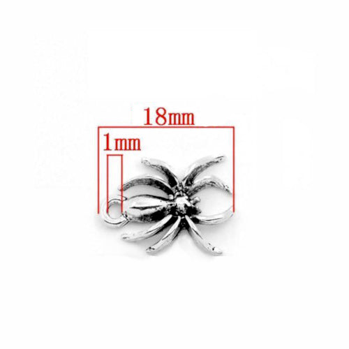 Charms, Tibetan Style, Spider, Halloween, Antique Silver, Alloy, 18mm - BEADED CREATIONS