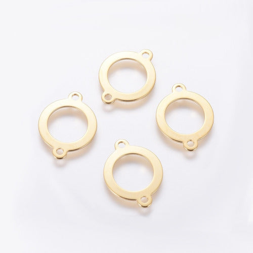 Connectors, 201 Stainless Steel, Round, Ring, Golden, Link, 19mm - BEADED CREATIONS