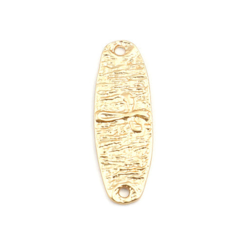 Connectors, Cross, Single-Sided, Oval, Matt Gold, Plated, Alloy, 33mm - BEADED CREATIONS