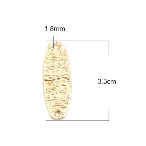 Connectors, Cross, Single-Sided, Oval, Matt Gold, Plated, Alloy, 33mm - BEADED CREATIONS