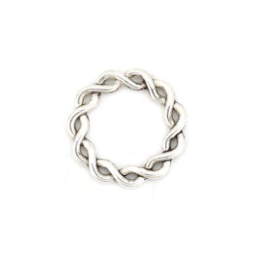 Connectors, Linking Ring, Round, Twisted, Antique Silver, Alloy, 20mm - BEADED CREATIONS