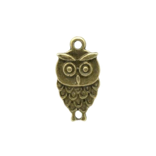 Connectors, Owl, Antique Bronze, Alloy, Link, 18mm. Sold Individually - BEADED CREATIONS