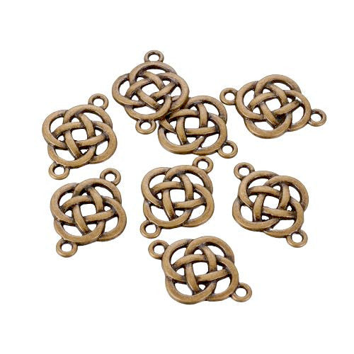 Connectors, Tibetan Style, Celtic Knot, Links, Antique Bronze, Alloy, 25mm - BEADED CREATIONS