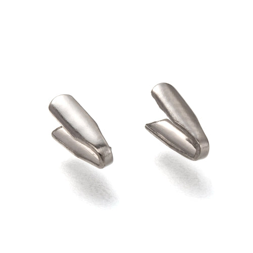 Cord Ends, 304 Stainless Steel, 6mm Round, Fold Over, Silver Tone, 2.5x0.8mm Inside Diameter - BEADED CREATIONS