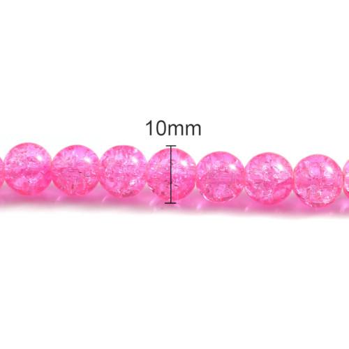 Crackle Glass Beads, Round, Pink, 10mm - BEADED CREATIONS