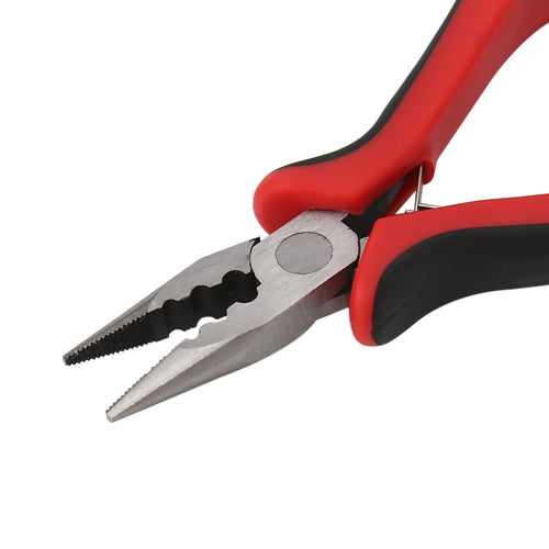 Crimping Pliers, For 22.53mm Crimp Beads, Dual, Rubber And Carbon Steel, Black And Red, 130mm - BEADED CREATIONS