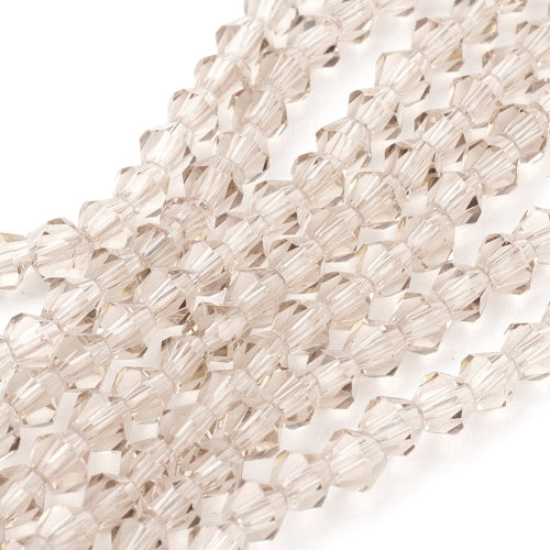Crystal Glass Beads, Austrian Crystal 5301, Faceted, Bicone, Top Drilled, Champagne, 4mm - BEADED CREATIONS