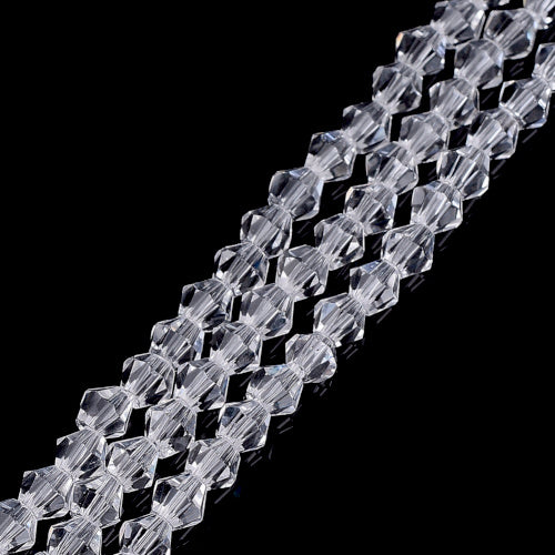 Crystal Glass Beads, Austrian Crystal 5301, Faceted, Bicone, Top Drilled, Clear, 4mm - BEADED CREATIONS