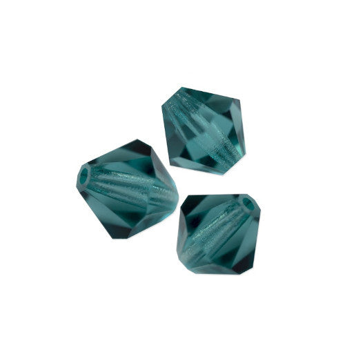Crystal Glass Beads, Austrian Crystal 5328, Faceted, Bicone, Top Drilled, Indicolite, 8mm - BEADED CREATIONS