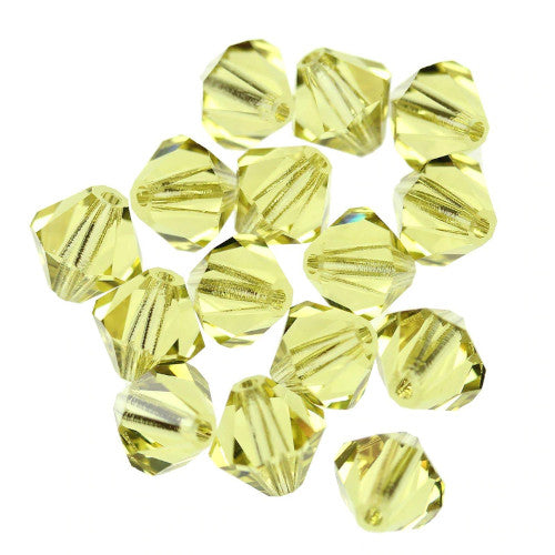 Crystal Glass Beads, Austrian Crystal 5328, Faceted, Bicone, Top Drilled, Jonquil, 8mm - BEADED CREATIONS