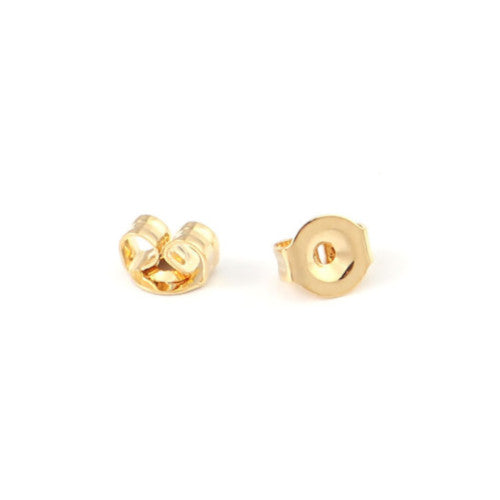 Ear Nuts, 304 Stainless Steel, Earring Backs, 18K Gold Plated, 5x3mm - BEADED CREATIONS