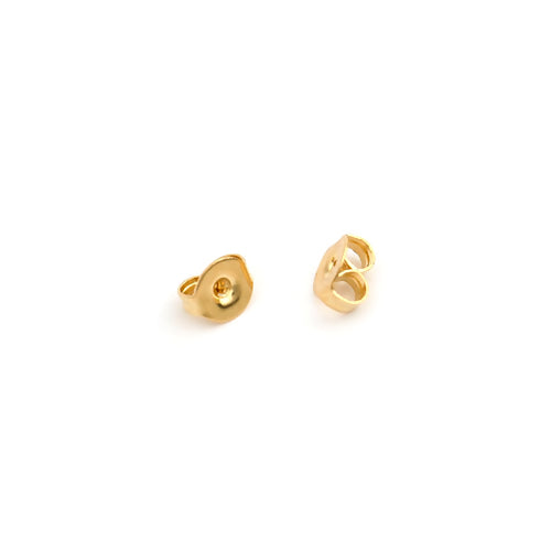 Ear Nuts, 304 Stainless Steel, Earring Backs, Golden, 4.5x5mm - BEADED CREATIONS