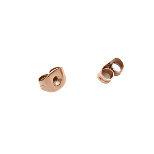 Ear Nuts, 304 Stainless Steel, Earring Backs, Rose Gold, 6x4.5mm - BEADED CREATIONS