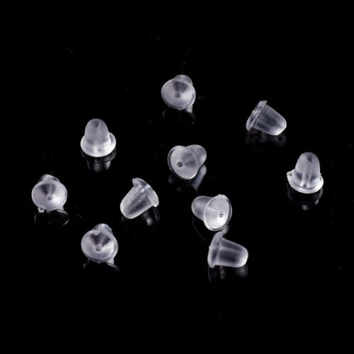 Ear Nuts, Rubber, Earring Backs, Assorted, Clear, 4mm - BEADED CREATIONS