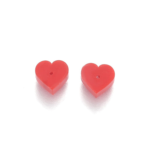 Ear Nuts, Silicone Earring Backs, Heart, Red, 5.2x5.7mm - BEADED CREATIONS