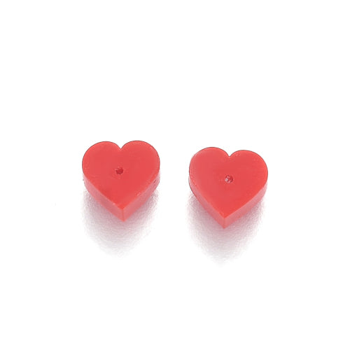 Ear Nuts, Silicone, Earring Backs, Heart, Red, 5.2x5.7mm - BEADED CREATIONS