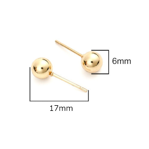 Earrings, 304 Stainless Steel, Gold Plated, Hypoallergenic, Ball Stud Earrings, 17x6mm - BEADED CREATIONS