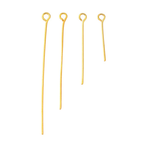 Eye Pins, Iron, Gold Plated, Randomly Mixed, 21 Gauge, 16mm-50mm - BEADED CREATIONS