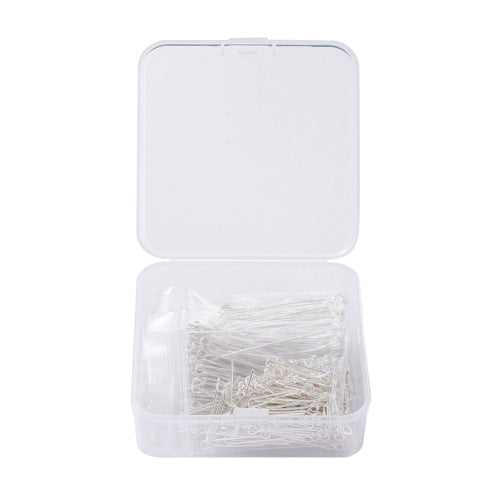 Eye Pins, Iron, Silver Plated, Assorted, 21 Gauge, 20mm-50mm - BEADED CREATIONS