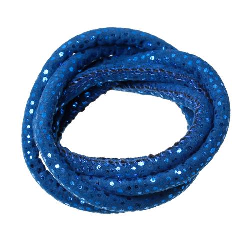 Fabric Cord, Embellished, Round, Royal Blue, 6mm - BEADED CREATIONS