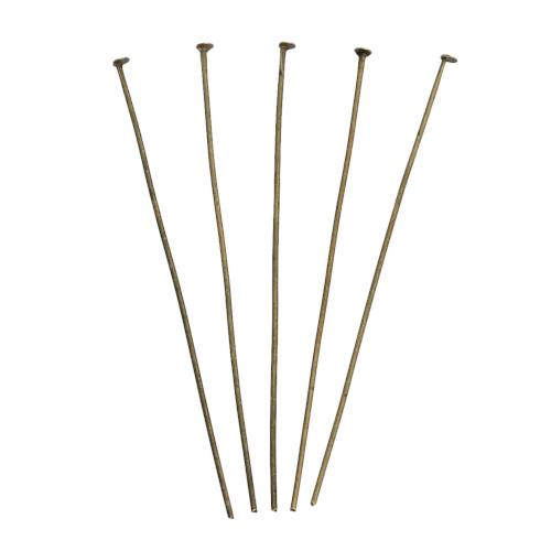 Flat Head Pins, Antique Bronze, Iron, 6cm, 20 Gauge - BEADED CREATIONS