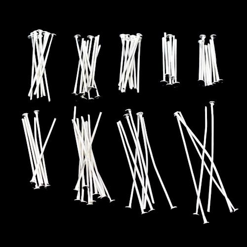 Flat Head Pins, Silver Plated, Iron, 1.6cm - 4cm, Assorted, 21 Gauge - BEADED CREATIONS