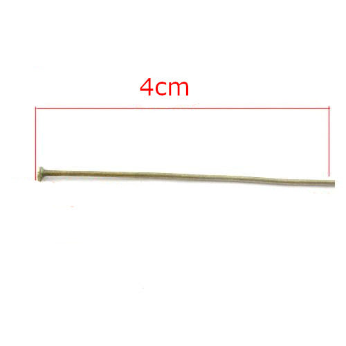 Flat Head Pins, Iron, Antique Bronze, 20 Gauge, 40mm - BEADED CREATIONS