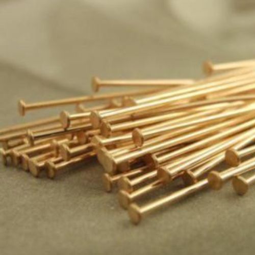 Flat Head Pins, Iron, Gold Plated, 20 Gauge, 70mm - BEADED CREATIONS