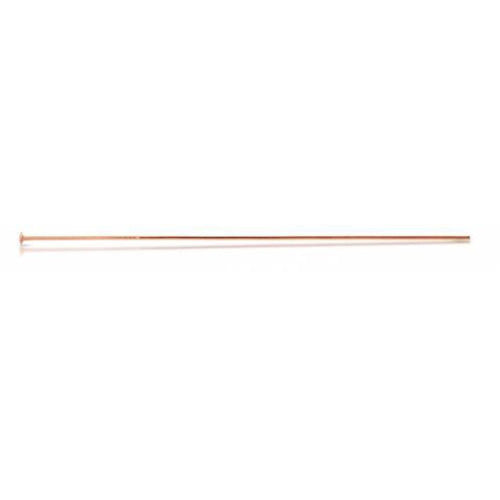 Flat Head Pins, Iron, Rose Gold, 21 Gauge, 40mm - BEADED CREATIONS