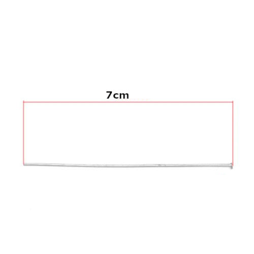 Flat Head Pins, Iron, Silver, 21 Gauge, 70mm - BEADED CREATIONS