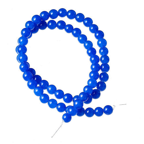 Gemstone Beads, Agate, Natural, Round, (Dyed), Blue, 6mm - BEADED CREATIONS