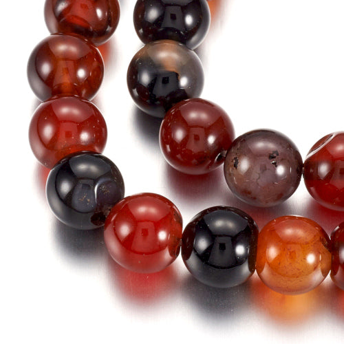 Gemstone Beads, Agate, Natural, Round, (Dyed), Dark Red, 8mm - BEADED CREATIONS