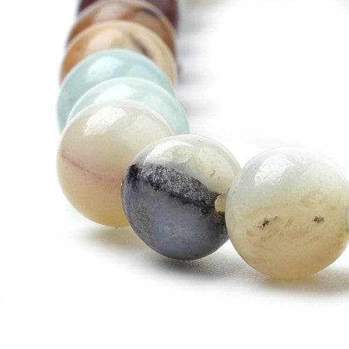 Gemstone Beads, Amazonite, Natural, Round, 8mm - BEADED CREATIONS