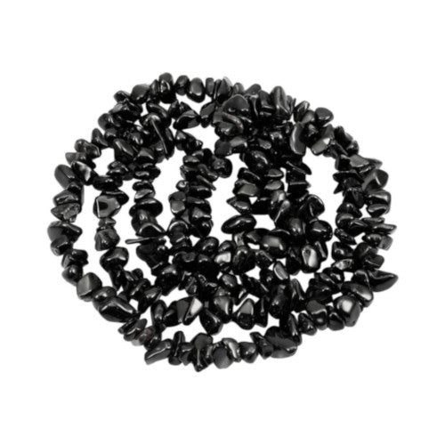 Gemstone Beads, Black Obsidian, Natural, Free Form, Chip Strand, 5-8mm - BEADED CREATIONS