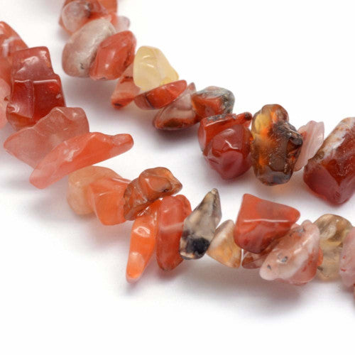Gemstone Beads, Carnelian, Natural, Free Form, Chip Strand, 5-8mm - BEADED CREATIONS