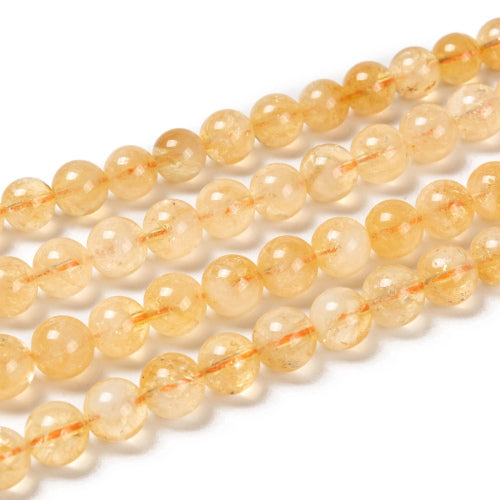 Gemstone Beads, Citrine, Natural, Round, 8mm - BEADED CREATIONS